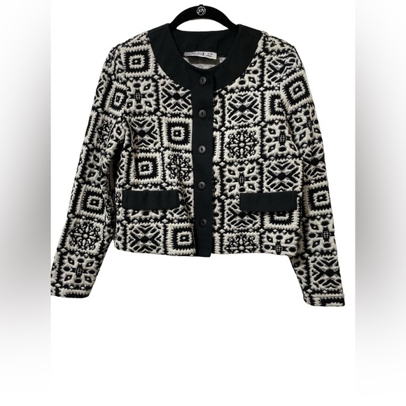 SA2 Jackets & Blazers - Black and Ivory Patterned Women's Jacket